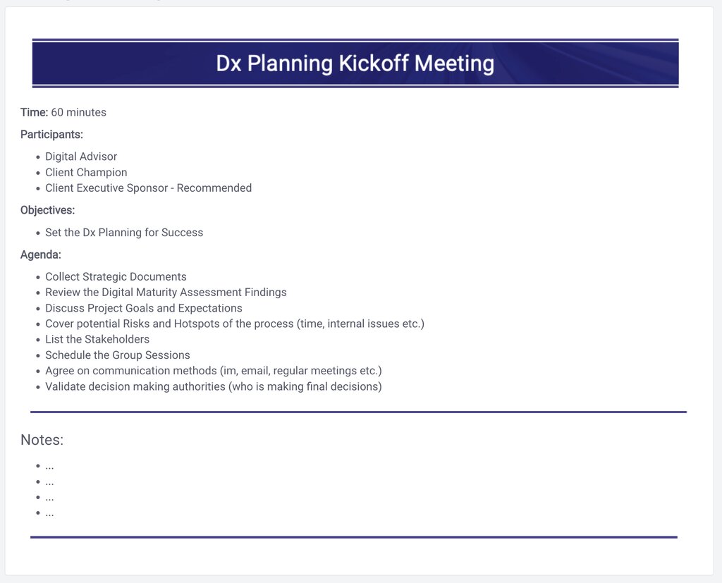 CDAP digital transformation planning kickoff-meeting